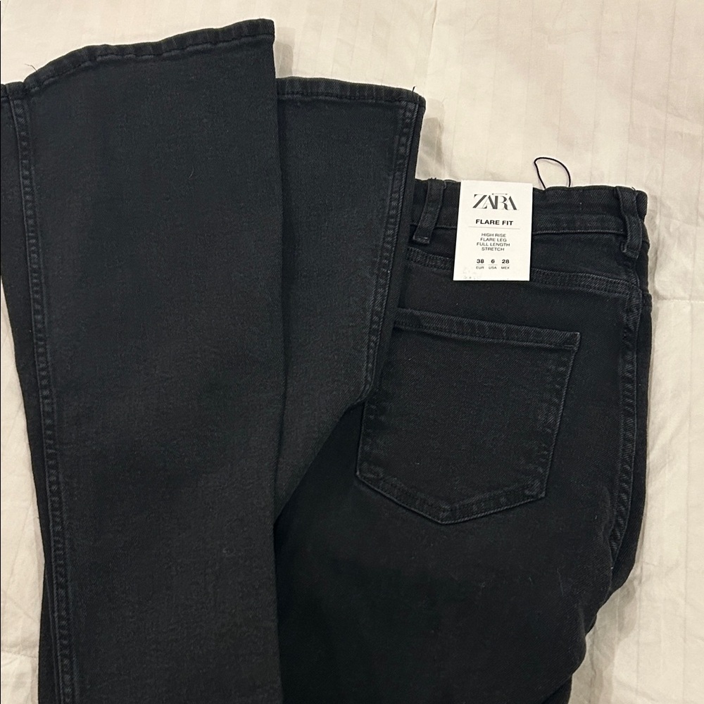 Zara Black Flare & Wide Leg Jeans - Picture 7 of 8
